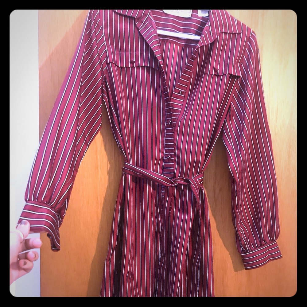 Stripped long sleeve dress
